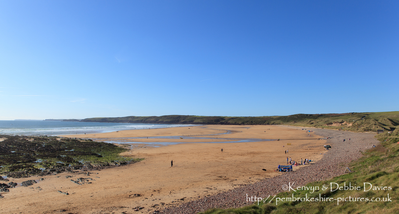 Freshwater West is a beach near Castlemartin, Pembrokeshire. It's approximately 0.75 miles long and is heavily used for surfing, strong currents mean it's not so good for swimming...
